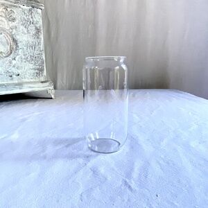 Scoozee Can Shaped Glass Cup Set – 4 Glasses with Straws, Cleaners, and Coasters